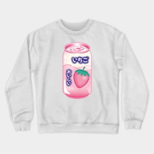 Strawberry Soda Can Japanese Soft Drink Kawaii Soft Pastel Pop Art Retro Summer Vibe Crewneck Sweatshirt